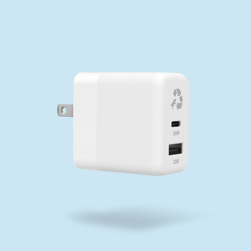 Nimble Cargador de pared USB-C doble Eco-Friendly WALLY Mini+ de